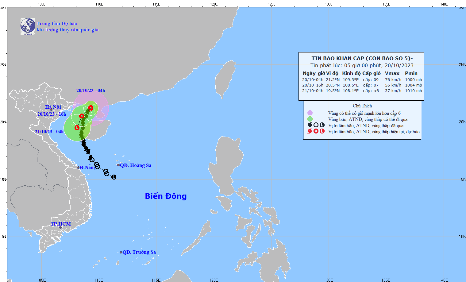 Tin mới nhất về cơn bão số 5